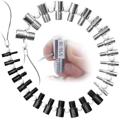 Nut and Bolt Thread Checker (Inch & Metric) -44 Male/Female Thread Identifier Gauges - 23 Inch & 21 Metric, Male/Female Gauges for Quickly Checking Nuts and Bolts Inch or Metric and Verifying The Size in Saudi Arabia