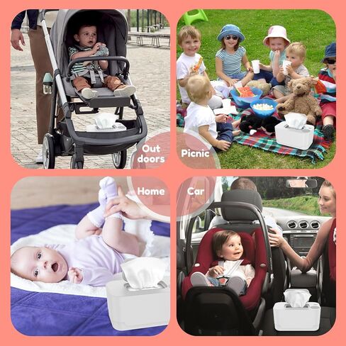 سخان مناديل مبللة للأطفال، موزع مناديل مبللة للأطفال حديثي الولادة، سخان مناديل مبللة للأطفال، منظم حرارة محمول، يحافظ على المناديل دافئة ورطبة، جهاز تدفئة مناديل مبللة بسعة كبيرة يمنع الجفاف (أبيض) in Kuwait