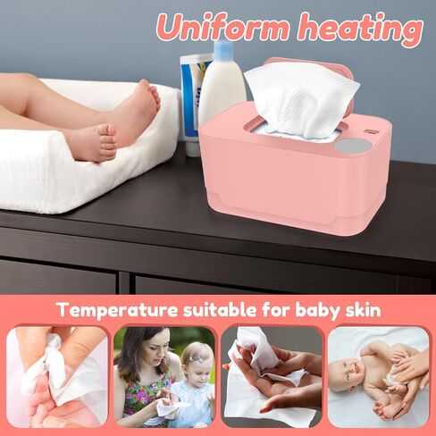 Baby Wipe Warmer Wipe Warmer Dispenser Thermostat Even Heating Baby Wipe Heater Portable Wipes Warmer with USB Wet Wipes Heater for Baby Nursery (White) in Saudi Arabia