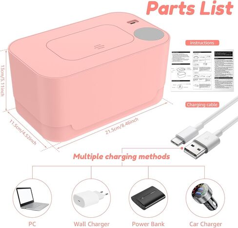 Baby Wipe Warmer Wipe Warmer Dispenser Thermostat Even Heating Baby Wipe Heater Portable Wipes Warmer with USB Wet Wipes Heater for Baby Nursery (White) in Saudi Arabia