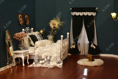 iLAND Dollhouse Furniture and Accessories on 1:12 Scale, Miniature Coat Rack & Full Mirror (Golden Color) in Saudi Arabia