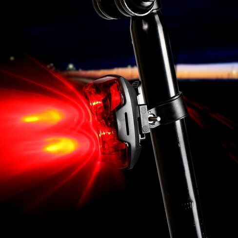 ضوء خلفي للدراجة، مصباح سرج خلفي LED للدراجة، تحذير للسلامة، ضوء أحمر، ملحق ركوب الليل، قطعتان بطارية AAA in Kuwait