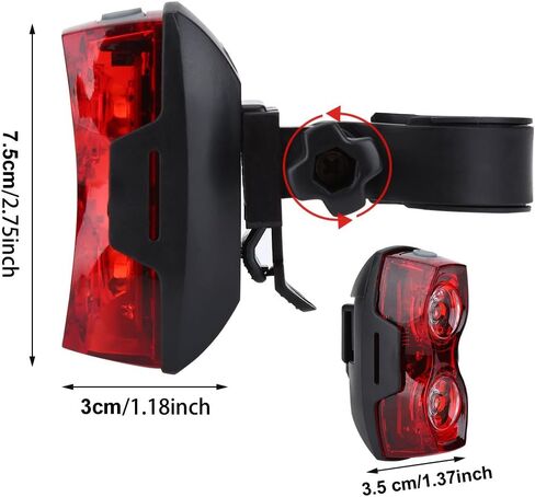 ضوء خلفي للدراجة، مصباح سرج خلفي LED للدراجة، تحذير للسلامة، ضوء أحمر، ملحق ركوب الليل، قطعتان بطارية AAA in Kuwait