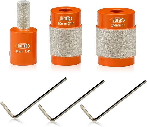 BGTEC Stained Glass Diamond Grinder Bit Head Tools 1 3/4 1/4 Inch Brass Core Stained Glass Grinder Bits, Diamond Grinder Bit Head Tools, Stain Glass Tools and Supplies for Stained Glass in Saudi Arabia