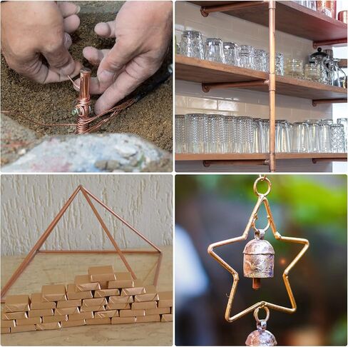 MECCANIXITY 4 مللي متر قطرها 300 مللي متر طول الصلبة النحاس قضيب مستدير مخرطة بار الأسهم DIY بها بنفسك الحرفية التصنيع باستخدام الحاسب الآلي قطع حزمة من 2 in Kuwait
