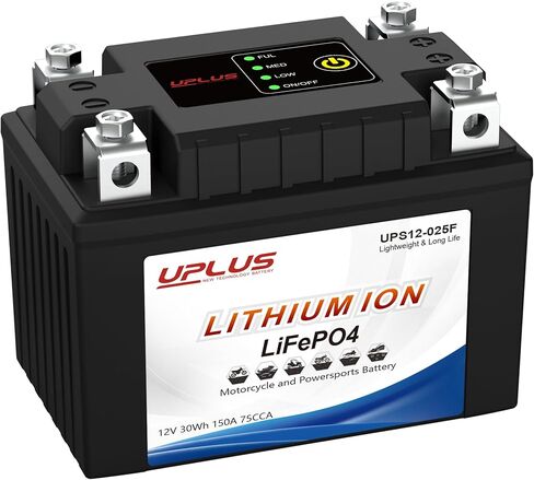 بطارية ليثيوم UPLUS 12 فولت 3.5 أمبير في الساعة، UPS12-035F-B 210A LiFePO4 Powersport مع وظيفة إعادة التشغيل، استبدل YTX9-BS، NLP9، BTX7A-BS، BTX9-BS، BTR9-BS، EXT9، YTX7A-BS، YTX9 in Kuwait
