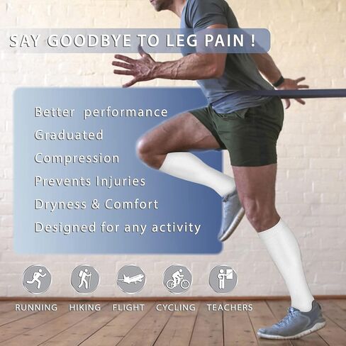 Copper Compression Socks 15-20 mmHg for Men & Women 8 Pairs – Circulation Support for Nurses, Travel, Running, Hiking, Soccer in Saudi Arabia