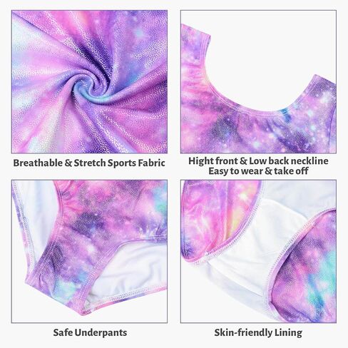 JiAmy Leotards for Girls Gymnastics, Long Sleeve Sparkly Dance Biketards with Shorts Ballet Tumbling Outfit for 3-12 Years in Kuwait