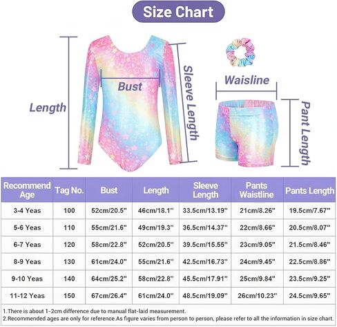 JiAmy Leotards for Girls Gymnastics, Long Sleeve Sparkly Dance Biketards with Shorts Ballet Tumbling Outfit for 3-12 Years in Kuwait