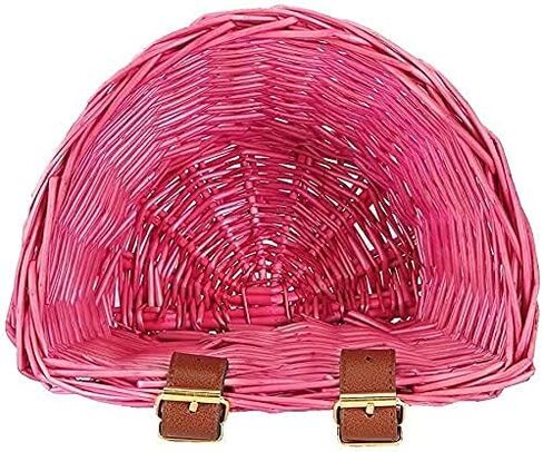 Kids Bicycle Wicker Basket with Straps for 12-16 Inch Kids Bike, Tricycle, Scooter, (Pink & Purple & Brown) in Kuwait