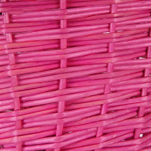 Kids Bicycle Wicker Basket with Straps for 12-16 Inch Kids Bike, Tricycle, Scooter, (Pink & Purple & Brown) in Kuwait