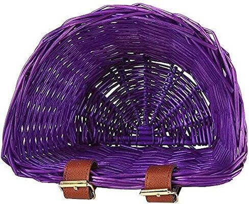 Kids Bicycle Wicker Basket with Straps for 12-16 Inch Kids Bike, Tricycle, Scooter, (Pink & Purple & Brown) in Kuwait