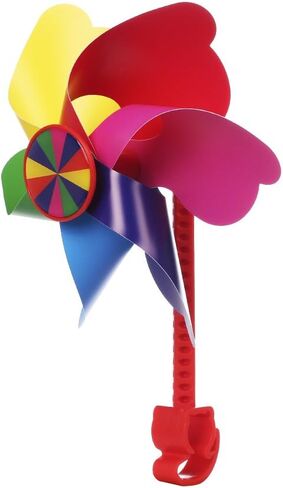 Bike Handlebar Pinwheel for Girls, Mini-Factory Bike Accessory Decoration Wind Spinner for Kid's Bicycle (Colorful Flowers) in Kuwait
