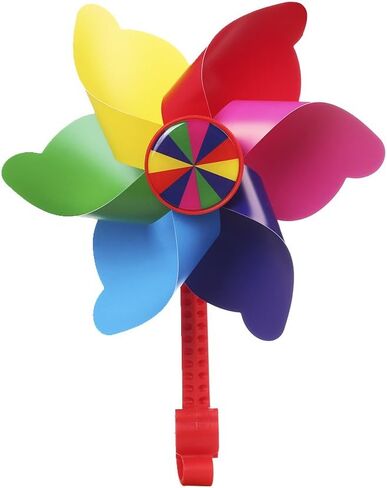 Bike Handlebar Pinwheel for Girls, Mini-Factory Bike Accessory Decoration Wind Spinner for Kid's Bicycle (Colorful Flowers) in Kuwait