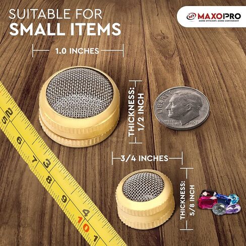 Ultrasonic Cleaner Baskets for Small Parts | Set of 2 Ultrasonic Parts Cleaner Basket with Screw Lock | Brass Body Stainless Steel Mesh Jewelry Steam Cleaner for Jewelry & Watch Parts | by MaxoPro in Saudi Arabia