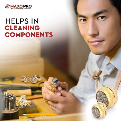 Ultrasonic Cleaner Baskets for Small Parts | Set of 2 Ultrasonic Parts Cleaner Basket with Screw Lock | Brass Body Stainless Steel Mesh Jewelry Steam Cleaner for Jewelry & Watch Parts | by MaxoPro in Saudi Arabia