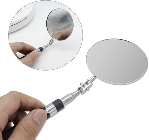 مرآة فحص تلسكوبية، أداة مرآة ميكانيكا تلسكوبية مستديرة مع مقبض ممتد لفحص حالة السيارة وفحص الأجزاء الصغيرة in Kuwait