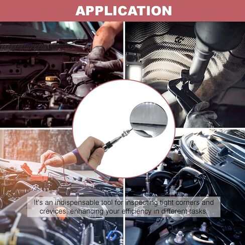 مرآة فحص تلسكوبية، أداة مرآة ميكانيكا تلسكوبية مستديرة مع مقبض ممتد لفحص حالة السيارة وفحص الأجزاء الصغيرة in Kuwait