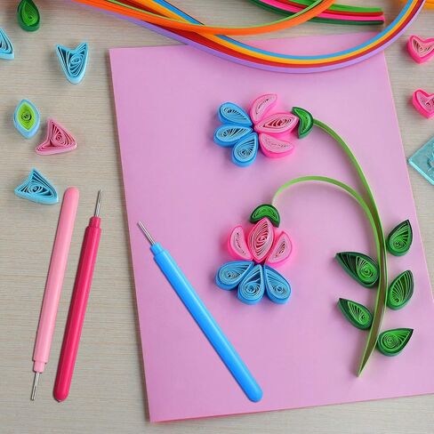 Paper Quilling Tools Rolling Curling Quilling Needle Pen DIY Cardmaking Paper Quilling Pen for Art Craft Handmade Tools, 4 Colors (24 Pieces) in Saudi Arabia