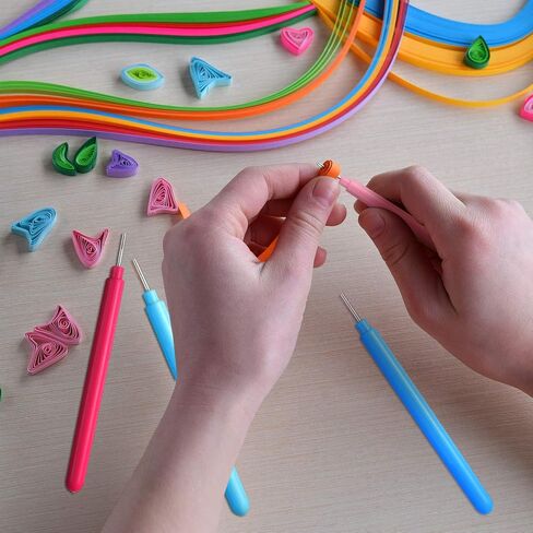 Paper Quilling Tools Rolling Curling Quilling Needle Pen DIY Cardmaking Paper Quilling Pen for Art Craft Handmade Tools, 4 Colors (24 Pieces) in Saudi Arabia