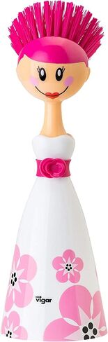 VIGAR Dolls Acrylonitrile Butadiene Styrene (ABS) Washing-Up Brush - Pink Design - 7.5 x 7.5 x 24 cm in Saudi Arabia