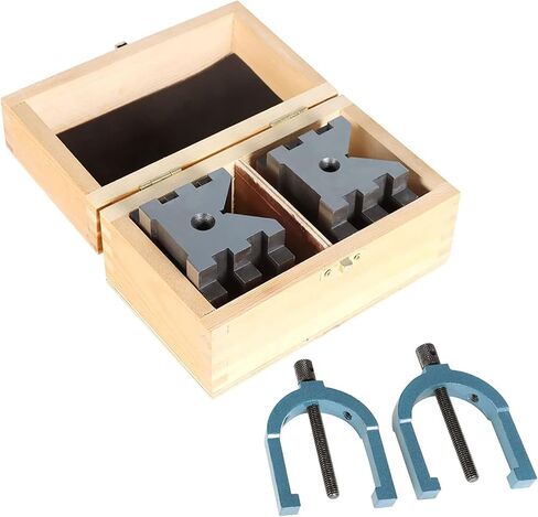 Findmall 1-3/8 LX 1-5/8 W X 1-3/4 H دقة V-Block ومجموعة المشابك in Kuwait