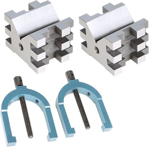 Findmall 1-3/8 LX 1-5/8 W X 1-3/4 H دقة V-Block ومجموعة المشابك in Kuwait
