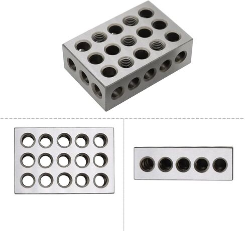 زوج 1 × 2 × 3 بوصة من الفولاذ الدقيق 1 × 2 × 3 كتل 23 فتحة ضمن 0.0002 لكل بوصة من التفاوتات in Kuwait