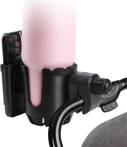 حامل أكواب عربة الأطفال متوافق مع أكواب ستانلي (30/40 أونصة)، 2 في 1 متوافق مع حامل أكواب ستانلي للأكواب والهاتف (أسود) in Kuwait