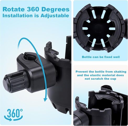 حامل أكواب عربة الأطفال متوافق مع أكواب ستانلي (30/40 أونصة)، 2 في 1 متوافق مع حامل أكواب ستانلي للأكواب والهاتف (أسود) in Kuwait