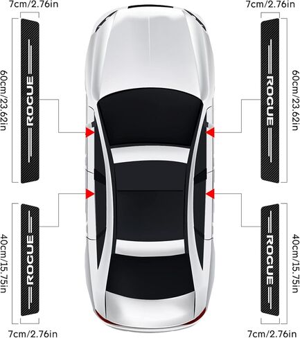 واقي عتبة باب السيارة لسيارة Nissan Rogue، 4 قطع من ألياف الكربون العاكسة لحماية دخول الباب من الجلد، درع ضد الخدش، واقي لوحة عتبة الباب لملحقات Nissan Rogue (أبيض) in Kuwait