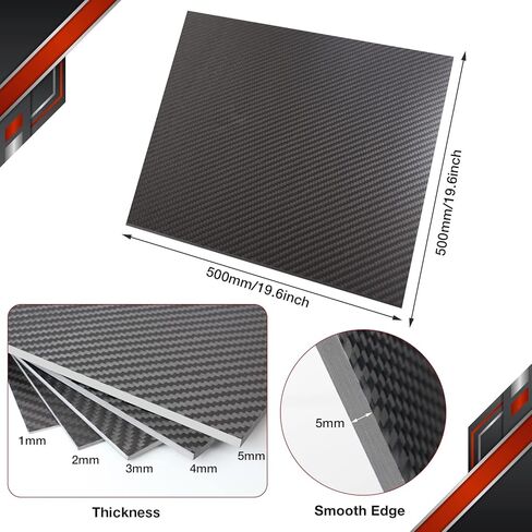 500X500X1.5MM 2.0MM 2.5MM 3.0MM 3.5MM 4.0MM 5.0MM 6.0MM ألياف الكربون ورقة 100٪ 3K ألياف الكربون صفح لوحة مات سطح حك نسج لوحة ورقة 2.0MM سمك (ماتي النهاية) in Kuwait