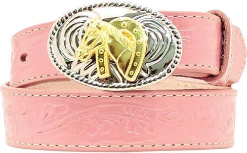 حزام بإبزيم على شكل رأس حصان على شكل حدوة حصان للفتيات من Nocona، وردي، 28 in Kuwait