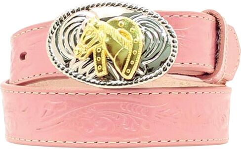 حزام بإبزيم على شكل رأس حصان على شكل حدوة حصان للفتيات من Nocona، وردي، 28 in Kuwait