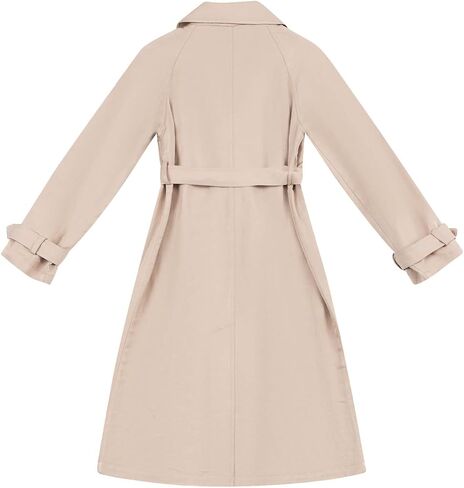 Womens 3/4 Length Trench Coat, Classic Double Breasted Lapel Belt Windbreaker For Workplace Business Commuting in Saudi Arabia