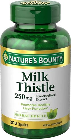 Nature's Bounty Milk Thistle Capsules for Liver Support, Herbal Supplement, 250 mg per Serving (200 Count) in Saudi Arabia
