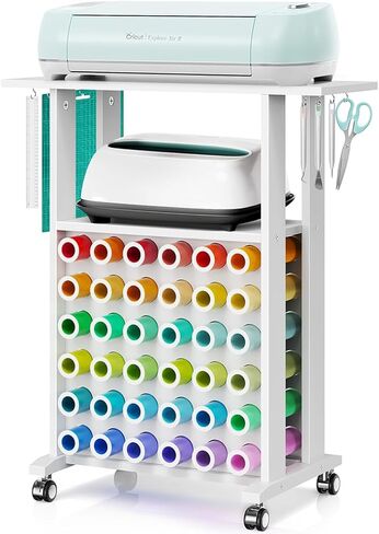 التنظيم والتخزين متوافق مع آلات Cricut، عربة الحرف اليدوية مع 36 حامل لفائف الفينيل، منظم غرفة الصناعة وطاولة محطة العمل للمنزل DIY in Saudi Arabia