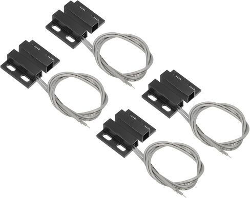 PATIKIL Magnetic Reed Switch, 4 Pack NO Wired Surface-Mounted Magnetic Contact Switch for Door Window, Black in Kuwait
