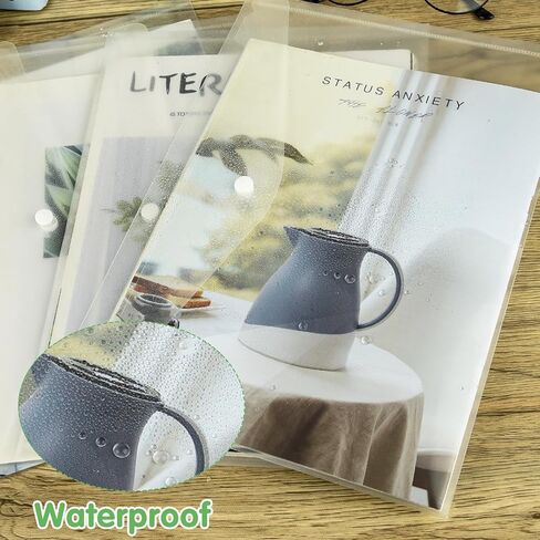 NACHLYNN 48pcs Plastic Envelopes Poly Envelopes with Snap Closure A4 Size Clear Document File Folders Organizers Assorted Color Envelope for School Office Supplies in Kuwait