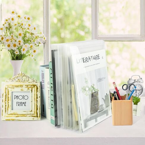 NACHLYNN 48pcs Plastic Envelopes Poly Envelopes with Snap Closure A4 Size Clear Document File Folders Organizers Assorted Color Envelope for School Office Supplies in Kuwait