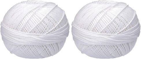 Handy Hands Lizbeth كروشيه من القطن المصري، وشم، وخيط حياكة مقاس 3 (50 جرامًا 120 ياردة) - HH03601، أبيض ثلجي، عدد 1 (عبوة من قطعة واحدة) in Saudi Arabia