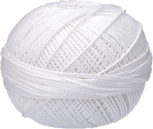 Handy Hands Lizbeth كروشيه من القطن المصري، وشم، وخيط حياكة مقاس 3 (50 جرامًا 120 ياردة) - HH03601، أبيض ثلجي، عدد 1 (عبوة من قطعة واحدة) in Saudi Arabia