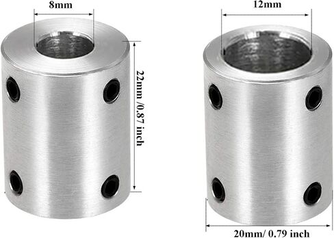 4Pcs 12mm to 12mm Rigid Motor Shaft Coupling Coupler Sleeve Coupling Adapter for 3D Printers RC Motor Accessories in Saudi Arabia