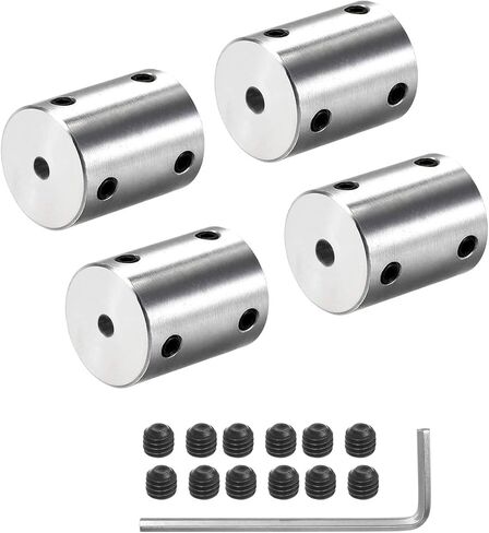 4Pcs 12mm to 12mm Rigid Motor Shaft Coupling Coupler Sleeve Coupling Adapter for 3D Printers RC Motor Accessories in Saudi Arabia