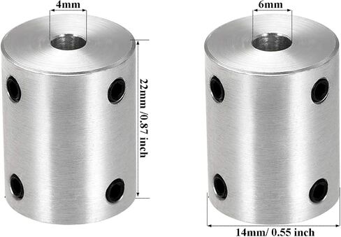 4Pcs 12mm to 12mm Rigid Motor Shaft Coupling Coupler Sleeve Coupling Adapter for 3D Printers RC Motor Accessories in Saudi Arabia