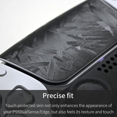 Touchpad Protector PS5 Dualsense/Edge Enhanced Texture Skin Compatible with PlayStation 5 Dualsense/Edge (Broken Diamonds - Black, PS5DualSense(2pcs)) in Saudi Arabia