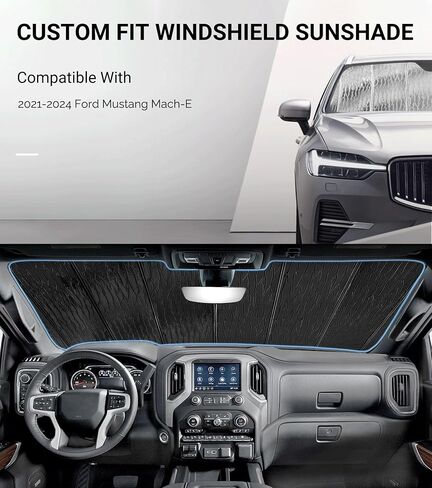 مظلة شمسية للزجاج الأمامي لسيارة Ford Mustang Mach-E لعام 2021-2024، مظلة شمسية للنافذة الأمامية مناسبة حسب الطلب - AstraGuard in Kuwait