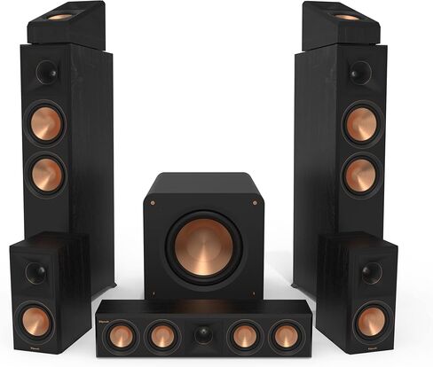 نظام Klipsch 5.1.2 الأبنوسي - الموديل RP-6000F II، RP-404C II، RP-500M II، RP-500SA II، RP-1200SW in Saudi Arabia