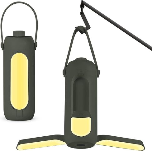 Rechargeable LED Camping Lantern - Portable and Bright with Adjustable Brightness, 10000mAh Long-Lasting Battery, and 360-Degree Illumination Black in Saudi Arabia