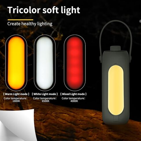 Rechargeable LED Camping Lantern - Portable and Bright with Adjustable Brightness, 10000mAh Long-Lasting Battery, and 360-Degree Illumination Black in Saudi Arabia
